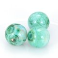 12mm round Spray-painted acrylic beads,green color