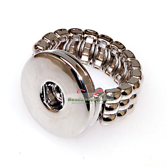 Adjustable noosa ring,DIY interchangeable ring,fits all of our noosa Jewelpops charms. High quality immitation rhodium plating - Click Image to Close