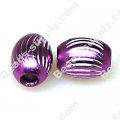 Beads,Loose beads,10*13mm Oval Aluminium Beads,Purple beads with carving, sold of 200pcs