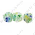 Millefiori Glass Multi-Flower Shapelessness Beads 12x16 mm