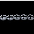 Bead, lampworked glass, black/white, 12mm double-sided flat round with corss design