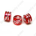 Bead,resin with silver-color foil, Red, 6*9mm