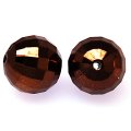 Beads,18mm UV coated plastic faceted round beads,coffee