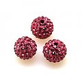 Beads,Pave Polyclay Round Beads 8mm , Rose