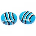 Beads,stripes damasks resin coin beads ,11x25mm,blue color
