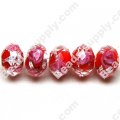 Briolette Lampwork Beads 8mm*10mm,Red