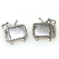 Charm,antiqued"pewter" (zinc-based alloy), 13x16mm TV charm. Sold per pkg of 500