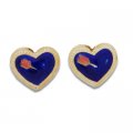 Cloisonne Heart Beads 18 mm