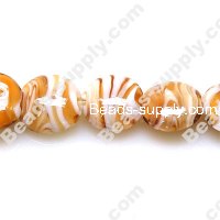 Foiled glass Coin Beads 15mm Yellow