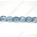 Glass Beads Faced Olive 6x9 mm A-grade