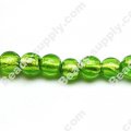 Glass Silver Foiled Round Beads 12mm
