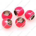 Glow beads,7x9mm round shape,pink color. Sold of 50 PCS