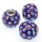 Indonesia Jewelry Beads,Drum shape,handmade beads with rhinestone,purple color, 16x17mm