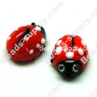 Lampwork bugs Beads 15*18mm,Red
