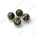 Pearl effect Beads , Silver accent Beads ,Round Beads 8mm ,Olivi