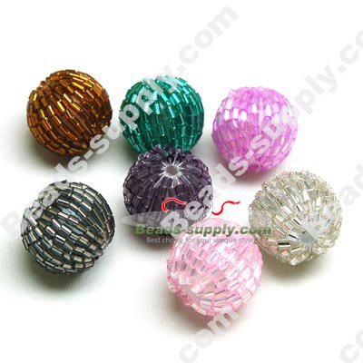 Round Acrylic-Glass Beads 20mm - Click Image to Close