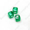 Silver Foiled Cubic Beads 7.5mm ,Green