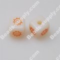 Smiley-face sun, Square Beads,13*13mm