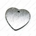 Wood Grain Plastic Heart 37mm*36mm, Silver
