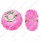 10x16mm Large hole beads for DIY snake charm bracelets,resin pave roudelle beads,Pink