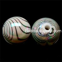 Bead, acrylic, green, 14mm painted round . Sold per pack.