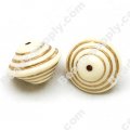 Bead,acrylic with gold-color wire,cream-coloured, 14*10.5mm