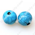 Bead, crackle acrylic, turquoise color, 10mm round. Sold per pkg of 920 PCS