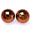 Beads,18mm UV coated plastic faceted round beads,brown