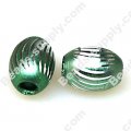 Beads,Loose beads,12*15mm Oval Aluminium Beads,Green beads with carving, sold of 200pcs