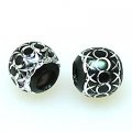 Beads,Loose beads,12mm Round Aluminium Beads,black beads with carving, sold of 200pcs