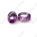 Beads,Loose beads,8*11mm Oval Aluminium Beads,Purple beads with carving, sold of 500pcs