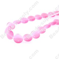 Cats Eye Coins Beads 10mm