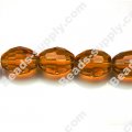 Glass Beads Faced Olive 10x13 mm A-grade