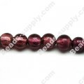 Glass Silver Foiled Round Beads 10mm
