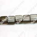 Glass Silver Foiled Square Beads 12x12mm