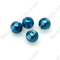 Imitation Pearl Round Bead 10mm , Medium Blue