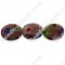 Millefiori Glass Multi-Flower Flat Olive Beads 10x12 mm
