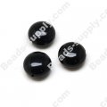 black agate(natural),12X8mm Puffed Flat Round beads