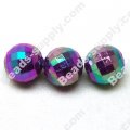 10 MM Acrylic Football Beads , AB Colored , Purple
