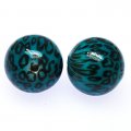 Bead,20mm leopard print acrylic round beads.Aquamarine color,sold of 102 pieces