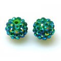 Bead,Round Resin Pave Beads,D.K Green Base,D.K Green AB,Sold 100 Pcs Per Package