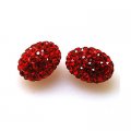 Bead,polyclay and crystal,9*13mm oval pave beads,siam color,sold 20 Pcs Per Package