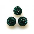 Beads,Pave Polyclay Round Beads 8mm , Emerald