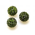 Beads,Pave Polyclay Round Beads 8mm , Olivine