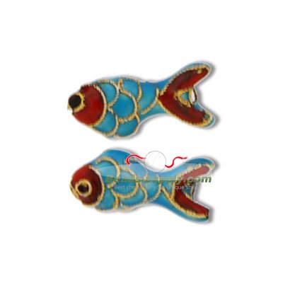 Cloisonne Fish Beads 8x12 mm - Click Image to Close