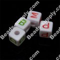 Cube Alphabet Beads 10*10mm