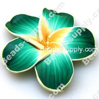 Fimo Flower Beads 60mm,Emerald