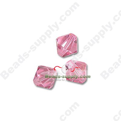 Glass Bicone 5mm ,Pink - Click Image to Close