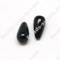 black agate(natural), 9X18mm Smooth Teardrop beads