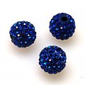 Beads,Pave Polyclay Round Beads 10mm , Sapphire